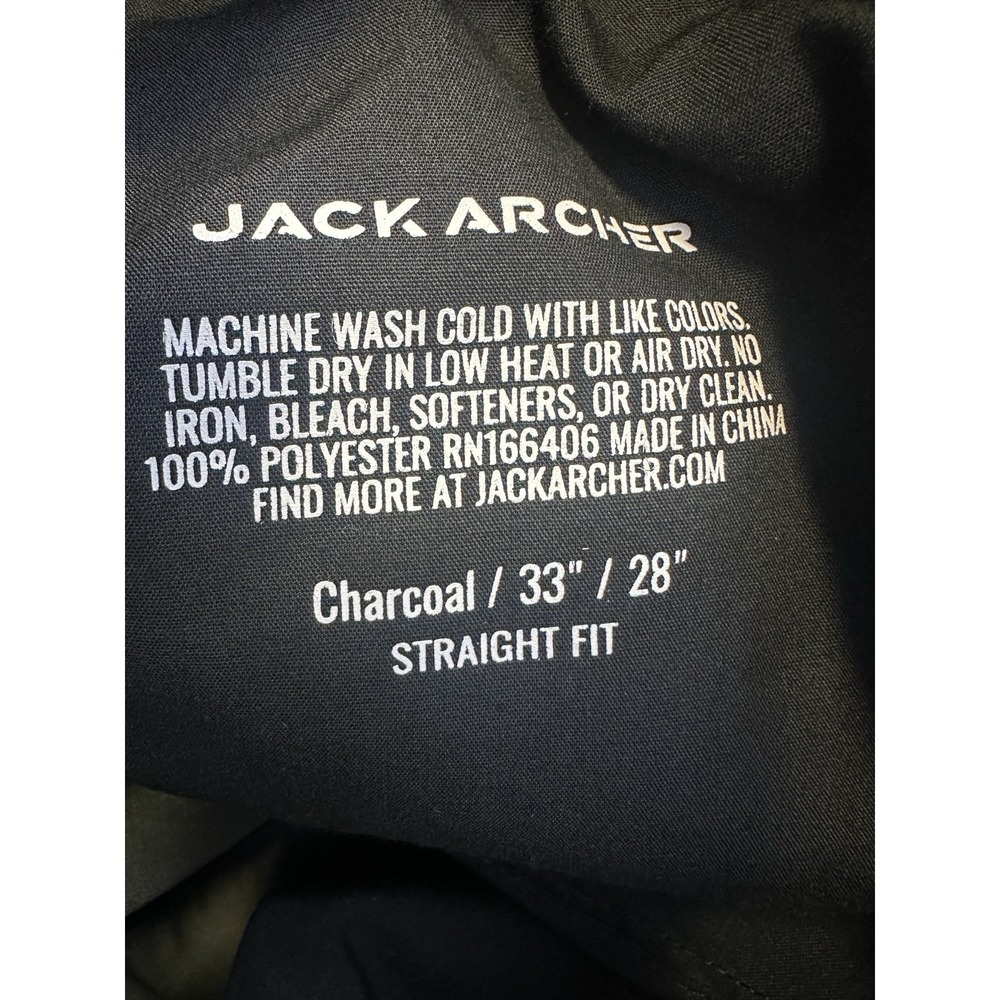 Jack Archer Jetsetter Tech Pants Straight Fit 33x28 Charcoal Performance Stretch - Picture 12 of 12